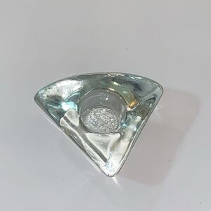 Vintage Triangular Glass Candle Holder